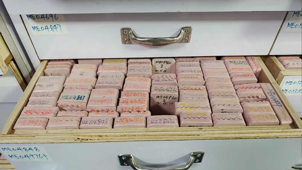 Vulcanized rubber moulds stored for silver jewelry production